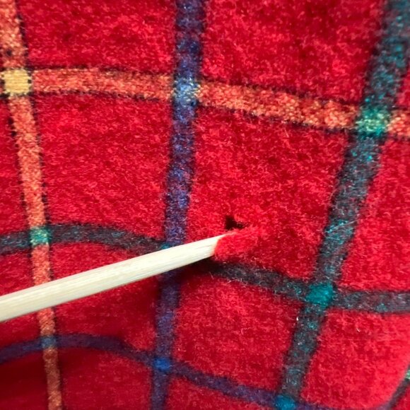 Pendleton Vintage 70's Lobo Red Wool Plaid Board Shirt with Elbow Patches - Picture 10 of 10